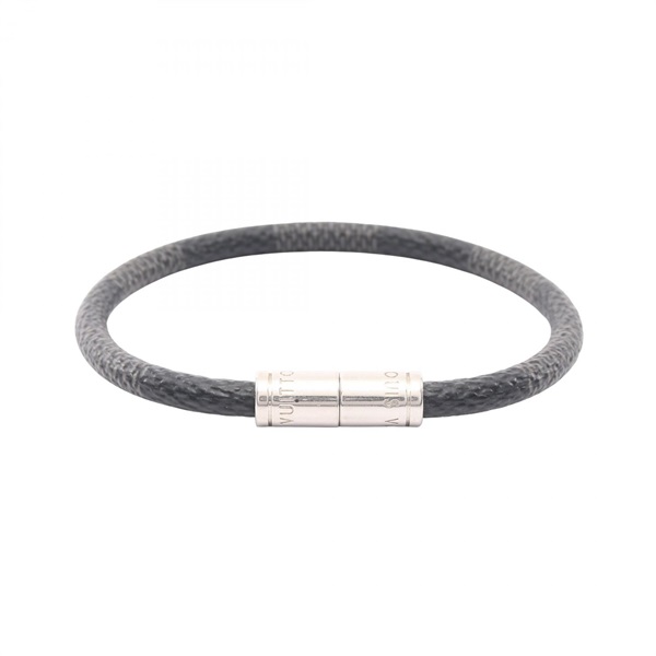LOUIS VUITTON Keep It Bracelet Bangle N6140E Damier graphite SS Used mens LV