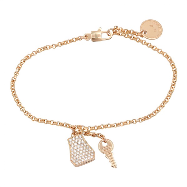 HERMES Kelly Clochette Small Bracelet PM 18KPG Pink Rose Gold Diamond Used women