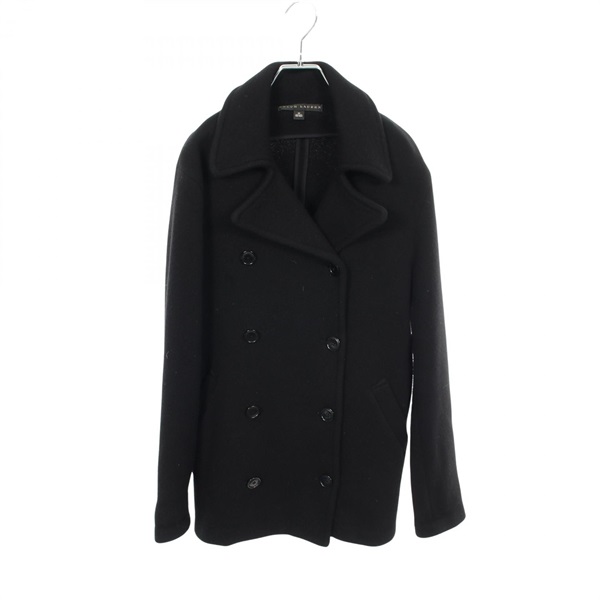 RALPH LAUREN Knit pea coat wool Nylon alpaca Black #M Used Women