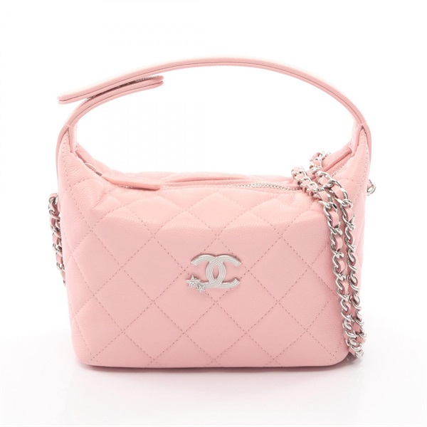 CHANEL Matelasse Hobo Chain Shoulder Crossbody Handbag AP4850 leather Pink Used