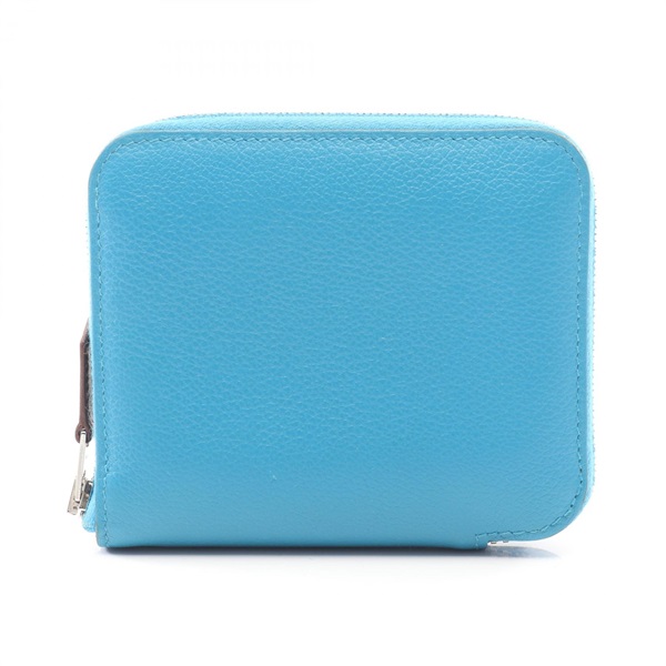 HERMES Azap compact SilkIn around wallet B Evercolor Blue zanzibar Used SHW