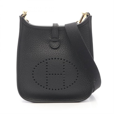 HERMES Evelyne TPM Amazon Shoulder Crossbody Bag Clemence leather Black GHW K