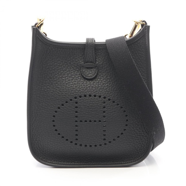 HERMES Evelyne TPM Amazon Shoulder Crossbody Bag Clemence leather Black GHW K