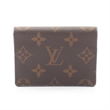 LOUIS VUITTON Enveloppe carte de Visite Card Case M63801 Monogram brown Used LV
