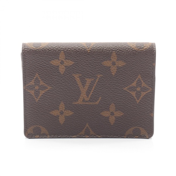 LOUIS VUITTON Enveloppe carte de Visite Card Case M63801 Monogram brown Used LV