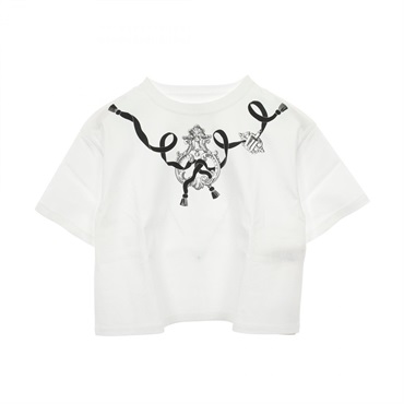 HERMES Cartouche Ferronneries Short sleeve T-shirt cotton White Used Women #34