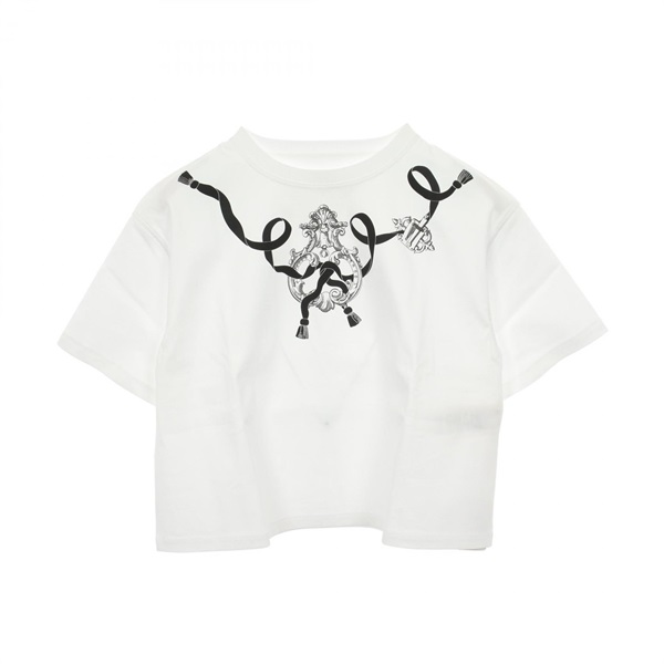 HERMES Cartouche Ferronneries Short sleeve T-shirt cotton White Used Women #34