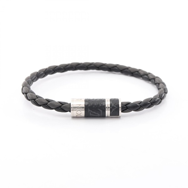 LOUIS VUITTON Bracelet Braided It Bracelet M6588D Monogram eclipse SS Used LV