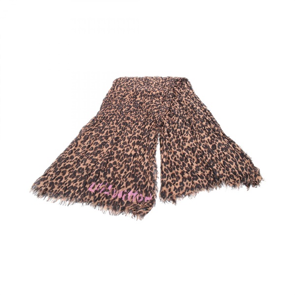 LOUIS VUITTON Etole leopard Stole Wrap silk cashmere Brown Black Used Women LV