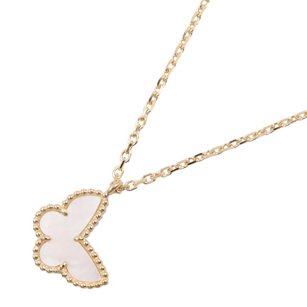 Van Cleef & Arpels Sweet Papillon Mother of Pearl Necklace 18KYG Gold Used