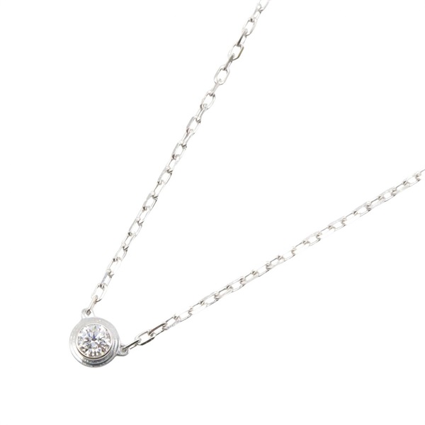 CARTIER d'Amour SM Diamond Necklace Pendant 18KWG White Gold Clear Used Women