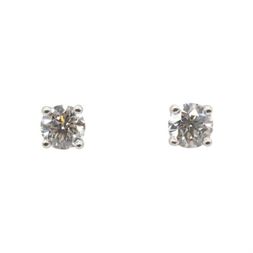 TIFFANY＆CO solitaire Diamond Pierced earrings Pt950 Platinum Used women