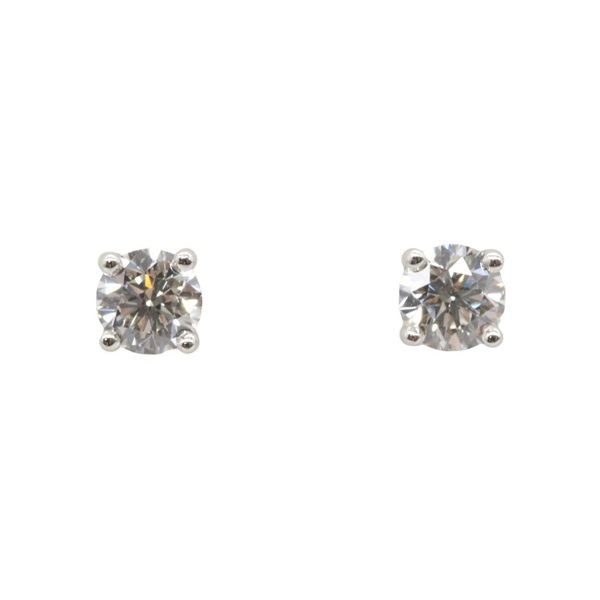 TIFFANY＆CO solitaire Diamond Pierced earrings Pt950 Platinum Used women