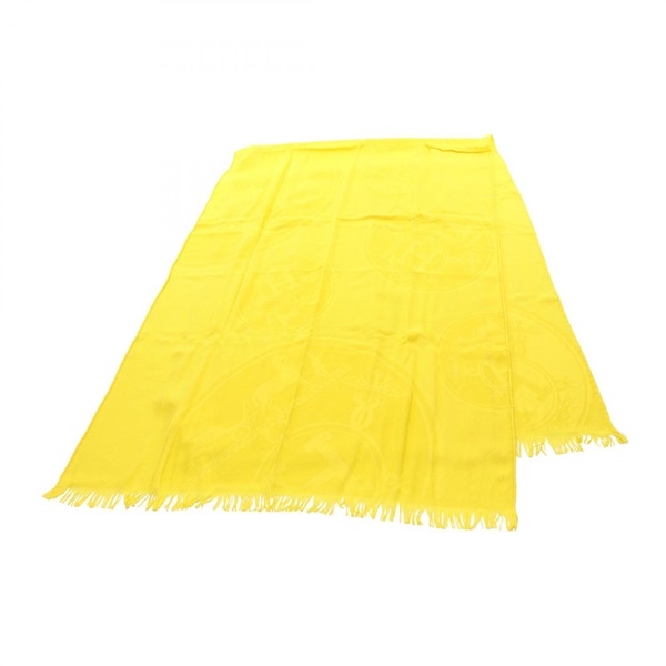 HERMES New Libris Zest Stole Wrap Scarf Silk Soie Cashmere Yellow Women