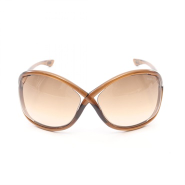 TOM FORD Sunglasses eyewear Plastic Gold Plated Brown Used Women