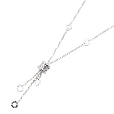 BVLGARI B.zero1 Element Necklace Pendant 50.5-56cm 18KWG White Gold Used Women