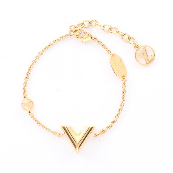 LOUIS VUITTON Bracelet Essential V M00858 18cm Gold Plated Used Women LV