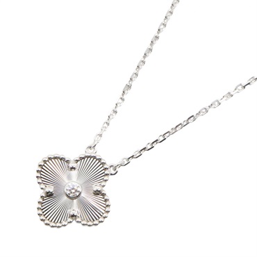 VAN CLEEF & ARPELS Vintage Alhambra Guilloche Pendant 18KG Mother of Pearl Women