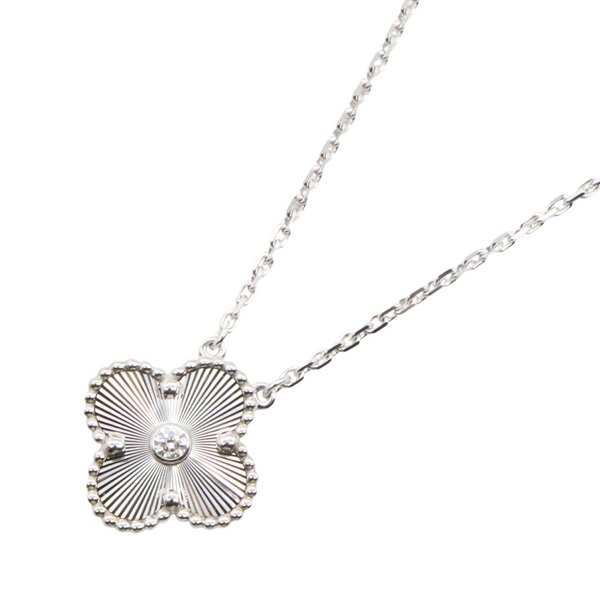 VAN CLEEF & ARPELS Vintage Alhambra Guilloche Pendant 18KG Mother of Pearl Women