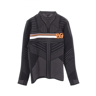 PRADA Technical knitwear sweatshirt #46 polyester Black Orange mens