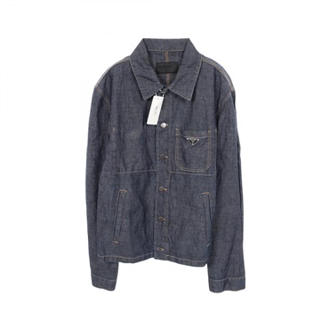 PRADA Chambray Blouson Denim Jacket GBE254 cotton Navy mens size XL