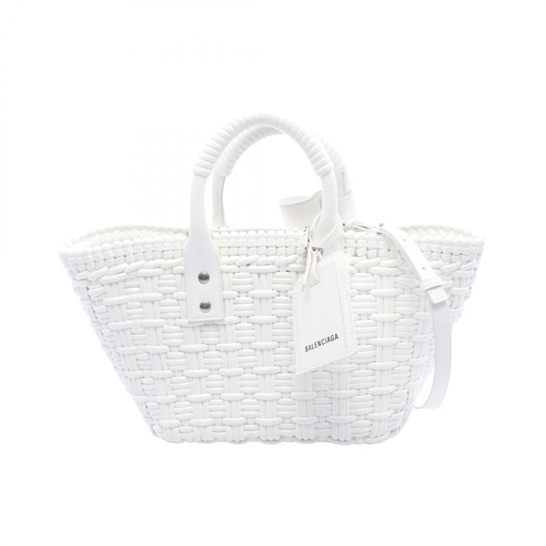 BALENCIAGA BISTRO XS Basket shoulder crossbody Tote Bag 671342 white used
