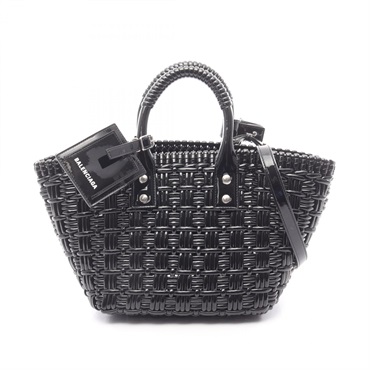 BALENCIAGA BISTRO XS Bistro Basket Crossbody Tote Handbag 671342 enamel Used