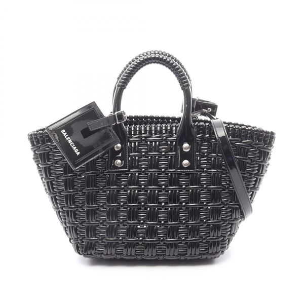 BALENCIAGA BISTRO XS Bistro Basket Crossbody Tote Handbag 671342 enamel Used