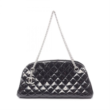 CHANEL Mademoiselle bowling chain Shoulder Bag A49854 Patent leather Black Used