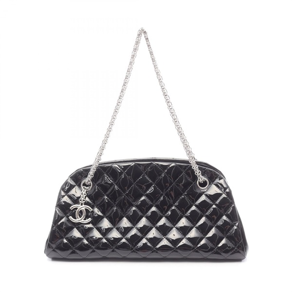 CHANEL Mademoiselle bowling chain Shoulder Bag A49854 Patent leather Black Used