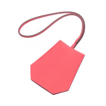 HERMES Clochette Years Gift charm Swift leather Red Rouge tomate Used Women SHW