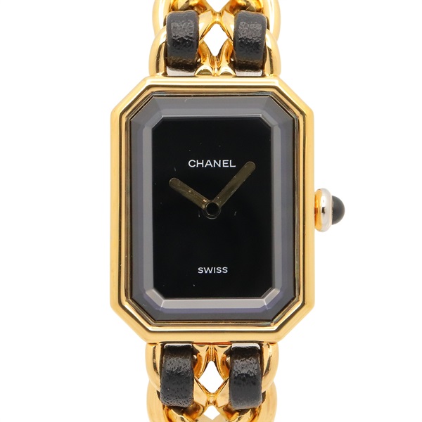 CHANEL Premiere S Wrist Watch H0001 Quartz Gold Plated leather Used Women