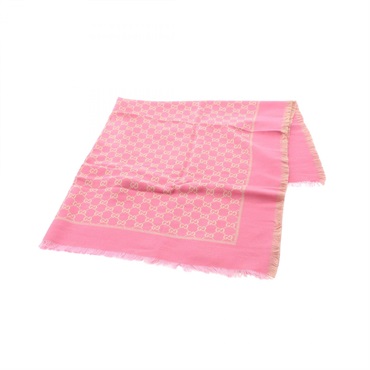 GUCCI GG pattern Stole shawl wrap wool cotton Pink Used Women