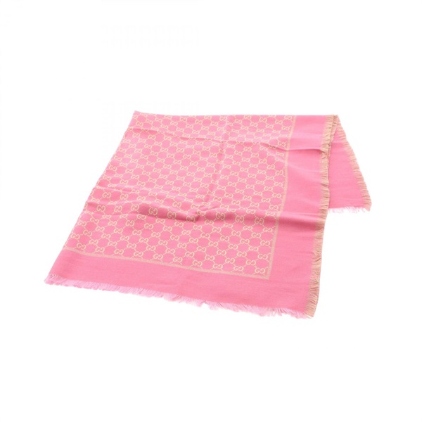 GUCCI GG pattern Stole shawl wrap wool cotton Pink Used Women