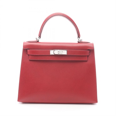 HERMES Kelly 28 shouder Handbag Epsom leather Red Rouge vif Used Women G SHW