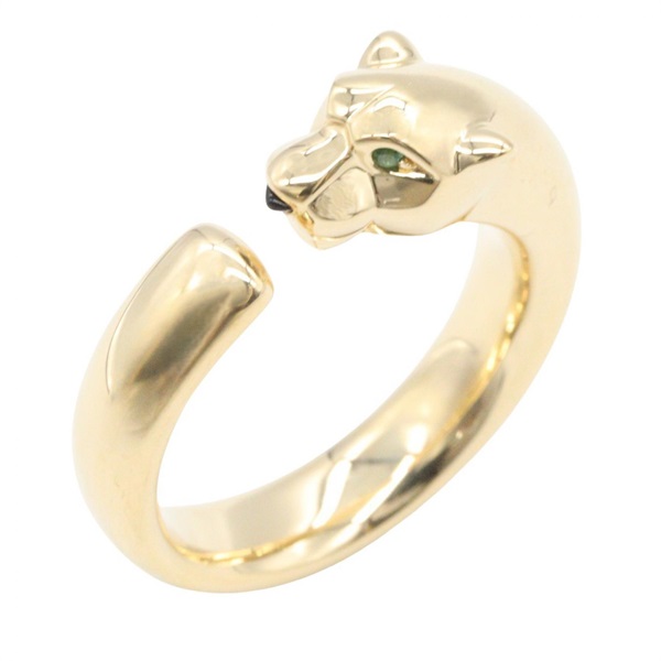 CARTIER PANTHERE de Cartier SM Ring 18KYG Gold Tsavorite Garnet Onyx Used #49