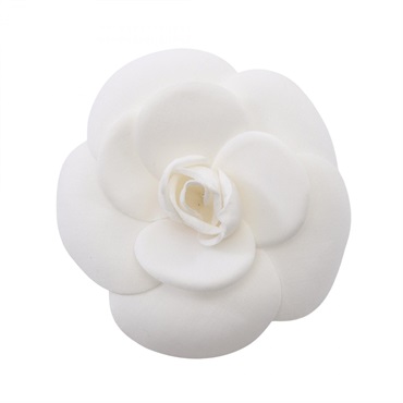 CHANEL Camelia Brooch pin Gold Plated Fabric White Gold Used Women Coco CC