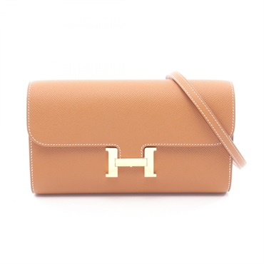 HERMES Constance Long To Go Shoulder crossbody Bag G Epsom leather Gold Used GHW