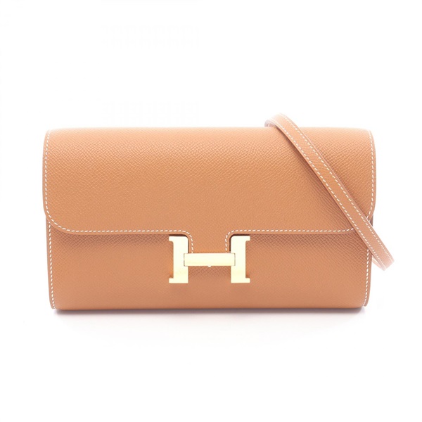 HERMES Constance Long To Go Shoulder crossbody Bag G Epsom leather Gold Used GHW