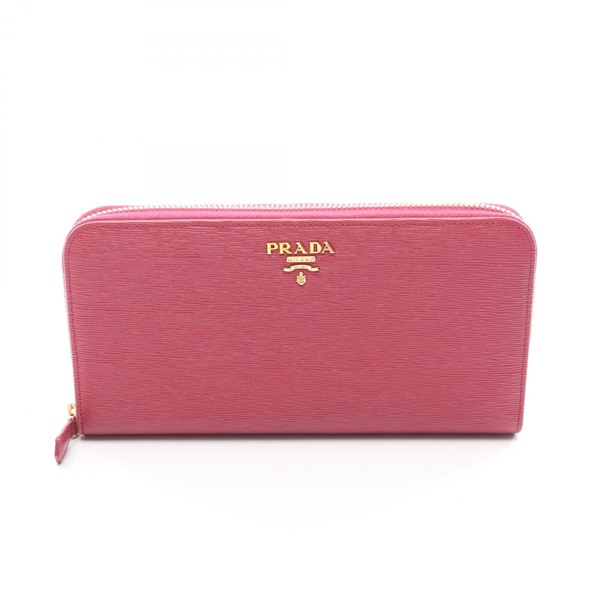 PRADA VITELLO MOVE Around long wallet purse 1M0506 Saffiano leather Pink Used