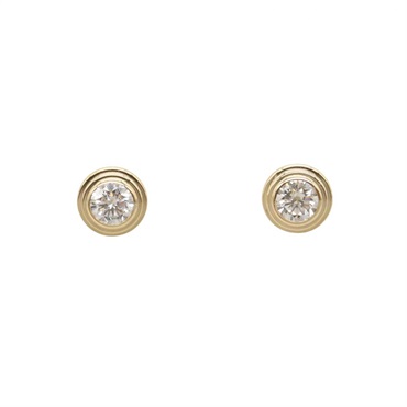 CARTIER d'Amour XS Diamond Pierced Earrings 18KYG Yellow Gold Clear Used Women