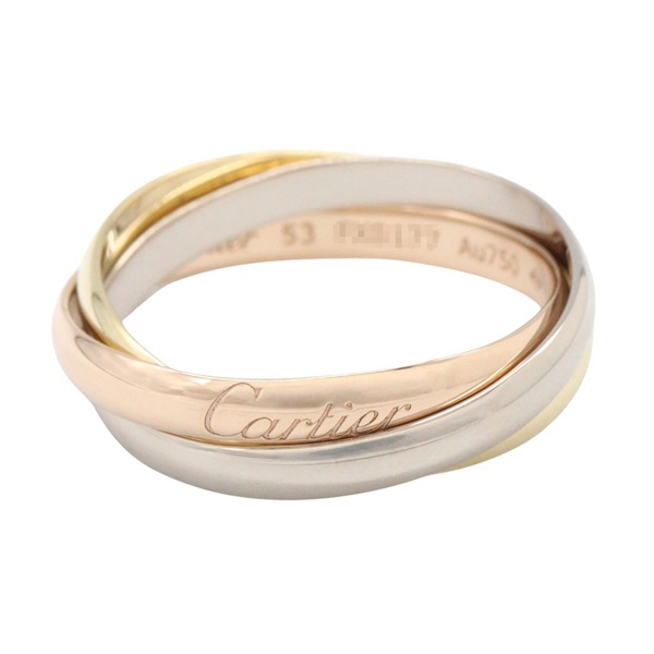 CARTIER Trinity SM Ring 18K Yellow White Pink Rose Gold Women US size #6.5 #53