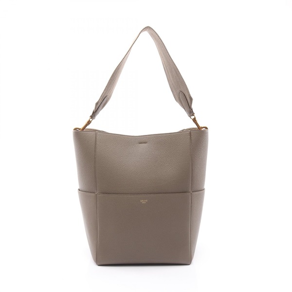 CELINE Sangle bucket Tote Shoulder Bag 189593AH4 leather Beige Used Women