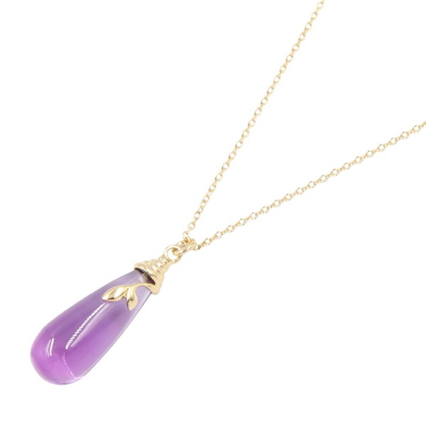 TIFFANY＆CO Amethyst Necklace Pendant 45.5cm 18KYG Yellow Gold Purple Used Women