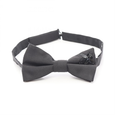 Christian Dior DIOR HOMME Bee Ribbon Bow Tie silk Black Used mens