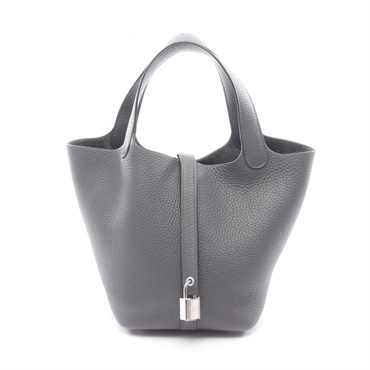 HERMES Picotin Lock PM Handbag G Taurillon Clemence Ardoise Used Women SHW