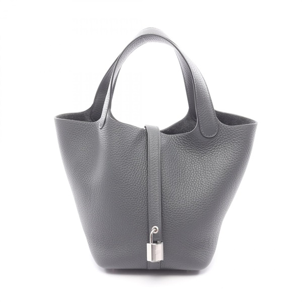 HERMES Picotin Lock PM Handbag G Taurillon Clemence Ardoise Used Women SHW