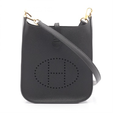 HERMES Evelyne Sellier 16 Shoulder Crossbody Bag Epsom leather Black GHW Used
