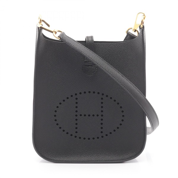 HERMES Evelyne Sellier 16 Shoulder Crossbody Bag Epsom leather Black GHW Used