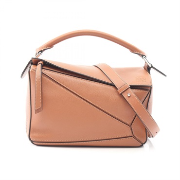 LOEWE PUZZLE SMALL Shoulder Crossbody Handbag 322.30.S21 leather Brown Used